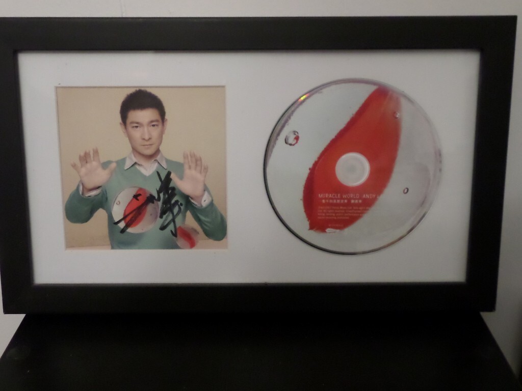 Authentic Andy Lau signed Miracle World framed CD cover autograph and disc, official limited edition.